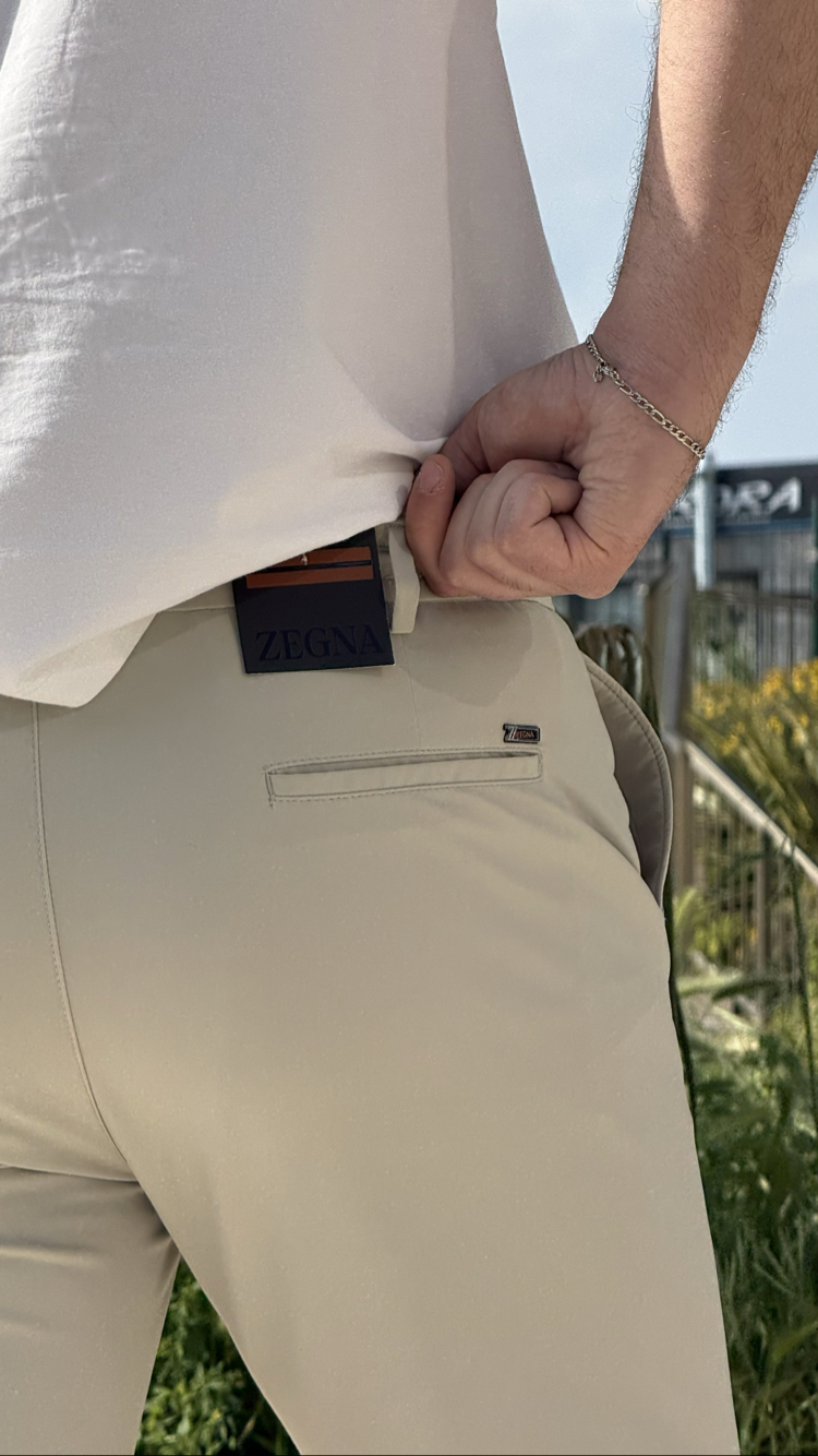 ZEGNA ITHAL KUMAŞ PANTOLON (KREM)