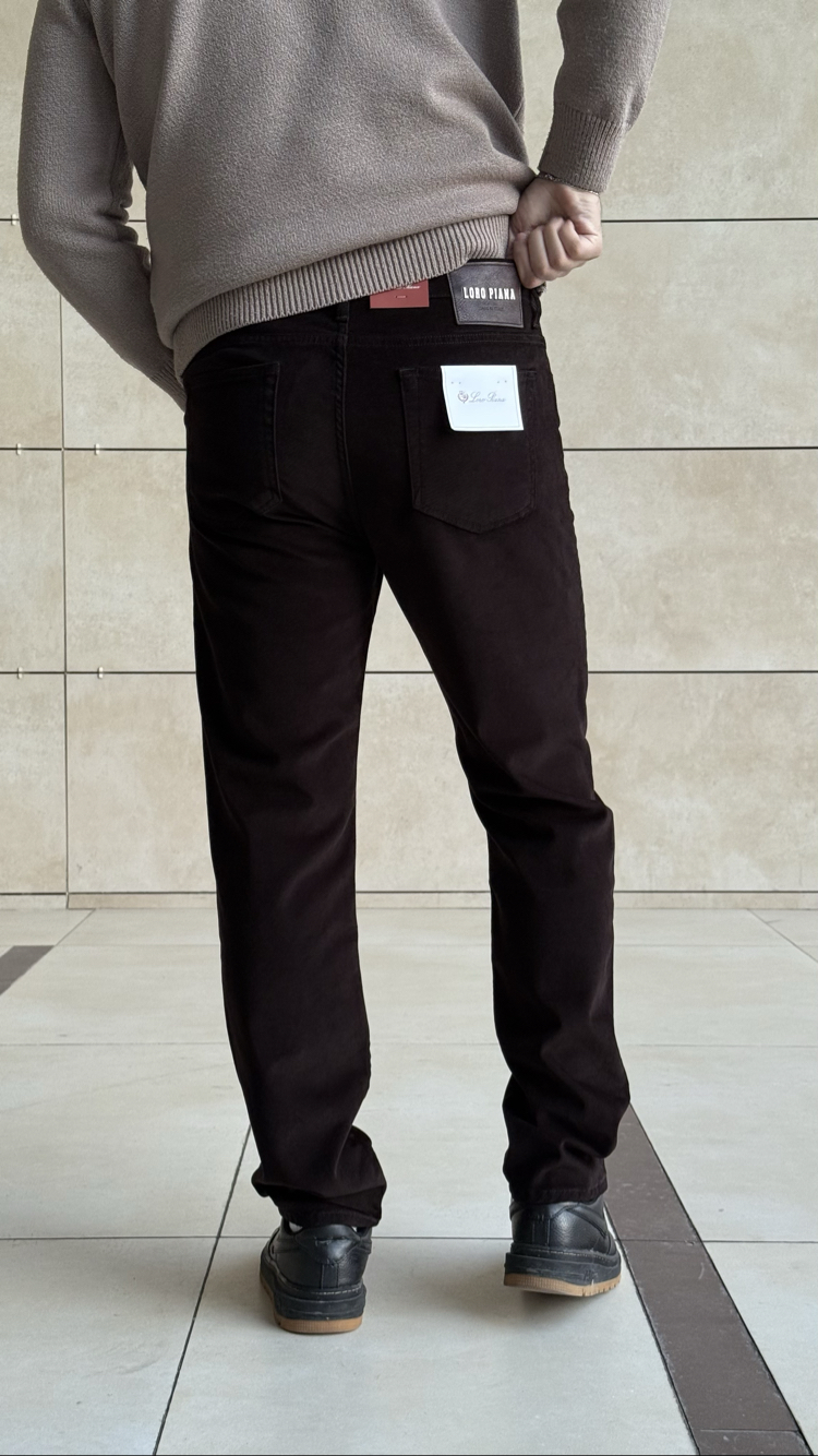LORO PIANA KAHVERENGI KADIFE PANTOLON (ITHAL)
