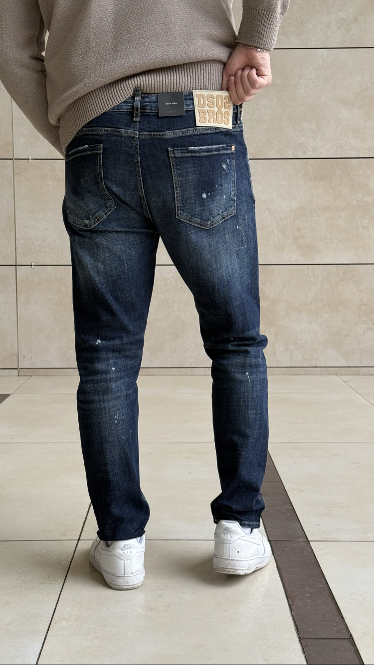 DSQ2 [BROS] NAVY BLUE LAZER KESİM PREMIUM JEANS