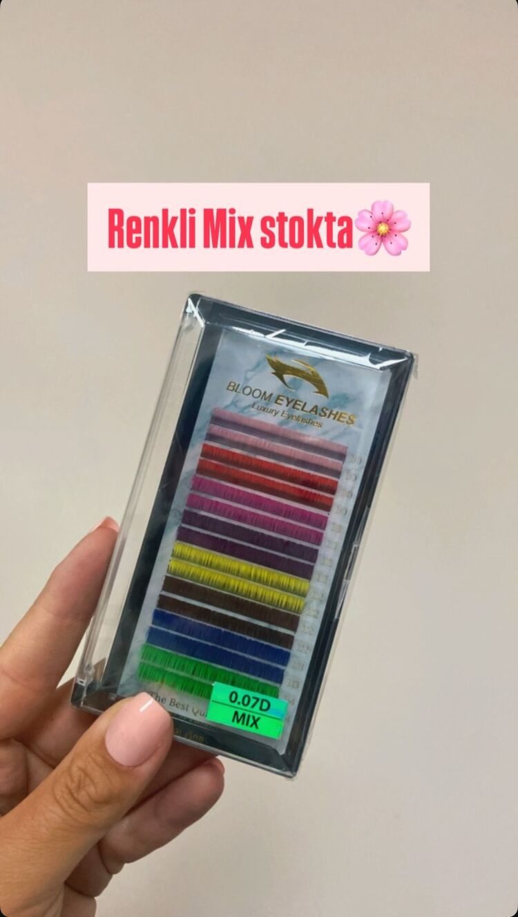 RENKLİ MİX İPEK KİRPİK KUTU