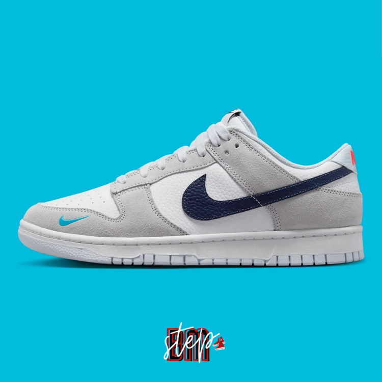 Nike Dunk Low "Grey/Navy" Mini Swoosh