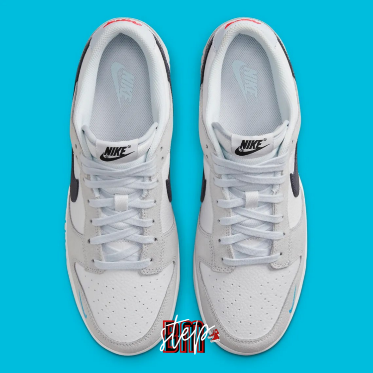 Nike Dunk Low "Grey/Navy" Mini Swoosh