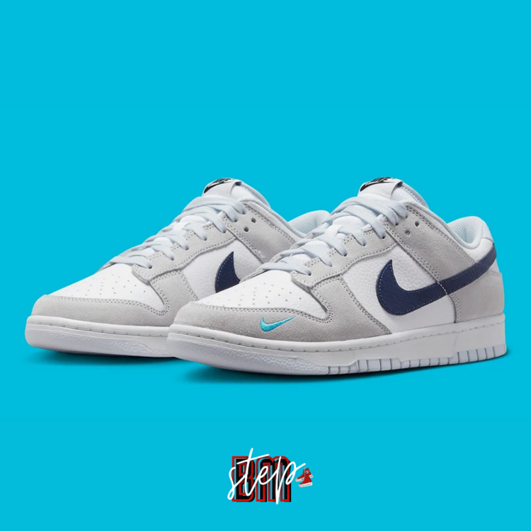Nike Dunk Low "Grey/Navy" Mini Swoosh