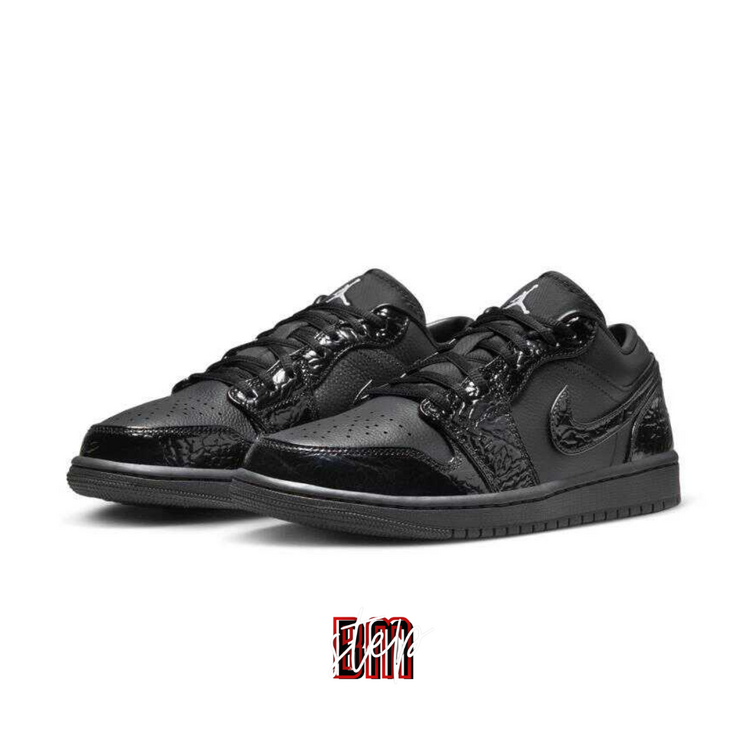 Nike Air Jordan 1 Low SE Patent Elephant Black