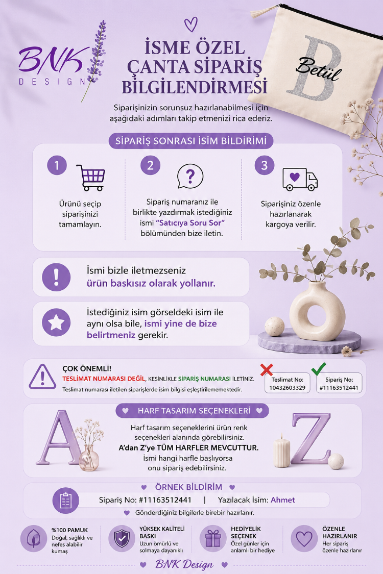 İsme Özel tek taraflı baskılı clutch çanta