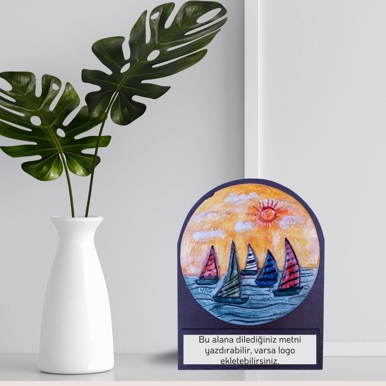 Seramik Plaket (Ahşap Çerçeve, ayaklı)