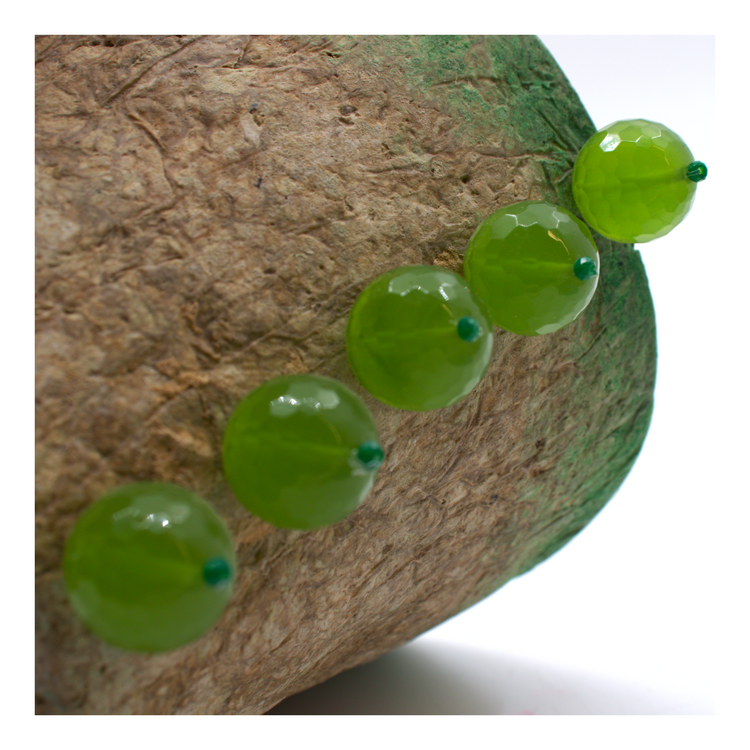 Papier Mache Peridot Konik Kap - Naturel ve Yeşil