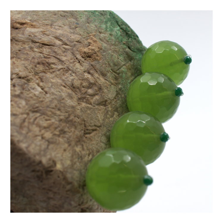 Papier Mache Peridot  Silindir Kap - Naturel ve Yeşil