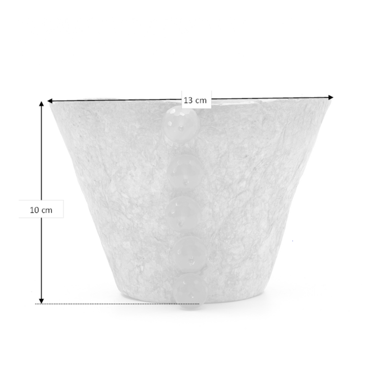 Papier Mache Peridot Konik Kap - Naturel ve Yeşil