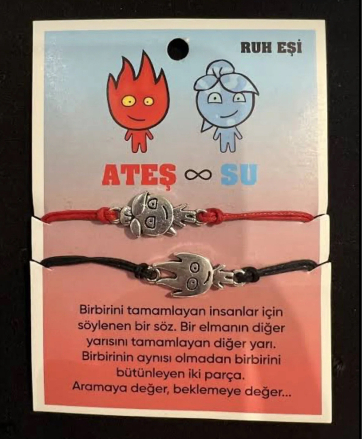 ATEŞ VE SU BİLEKLİK, SEVGİLİ & ARKADAŞ ÇİFT BİLEKLİĞİ