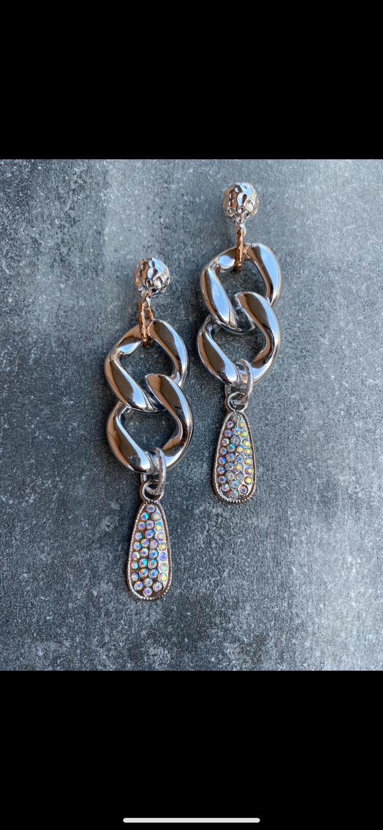 By Bulik Tasarım Sılver Drop Stone Earrings