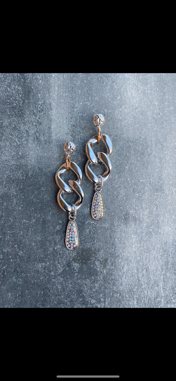 By Bulik Tasarım Sılver Drop Stone Earrings