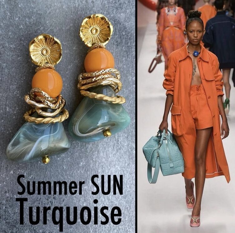 by Bulik Tasarım Summer Sun Turquoise Küpe 