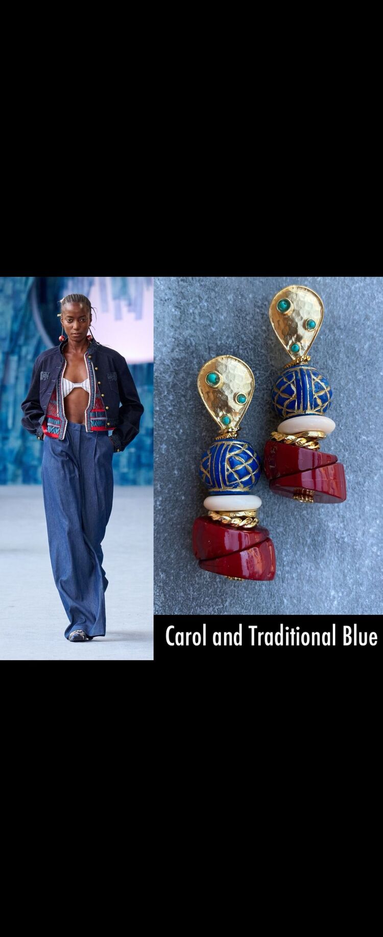 Carol and Traditional Blue Küpeler