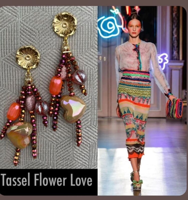 Tassel Flower Love Küpeler