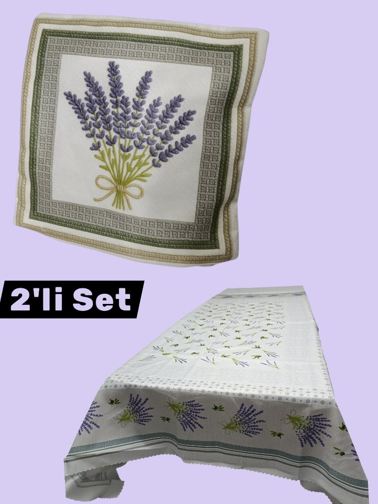 Masa örtüsü + Kırlent kılıfı 2'li Set