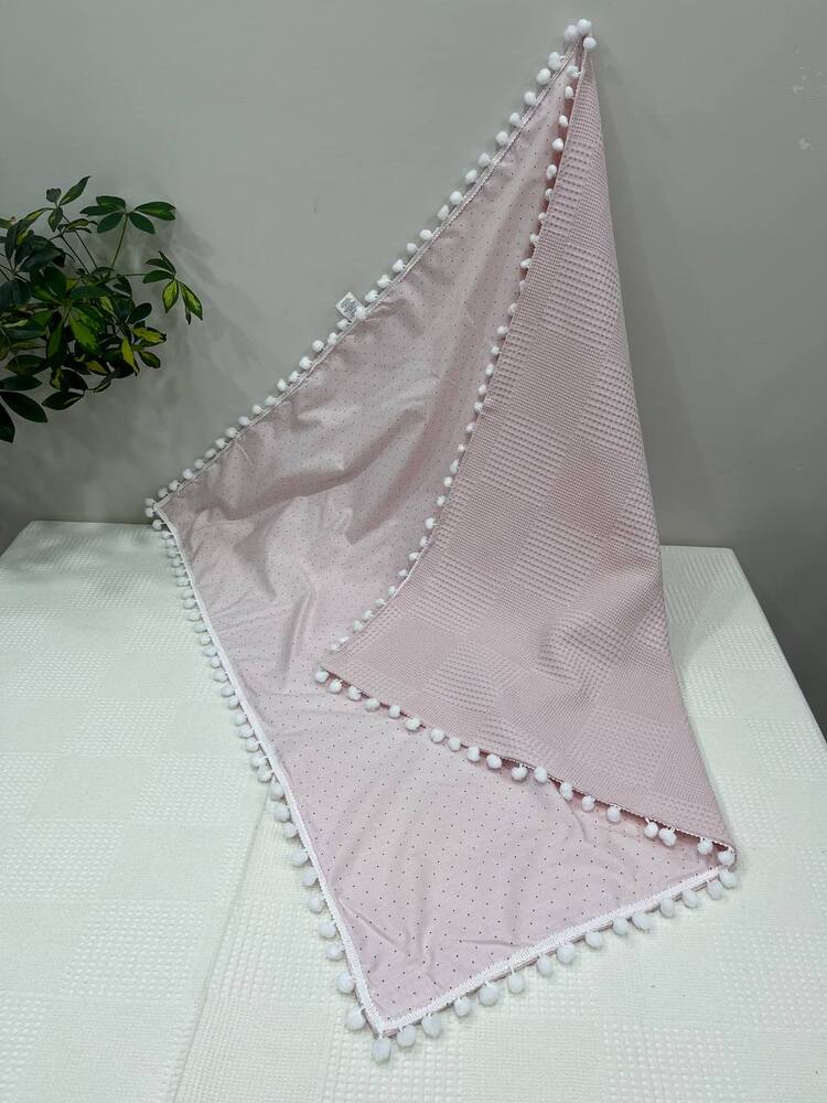 Pembe Poplin Kumaş Çok Amaçlı Bebek Battaniyesi