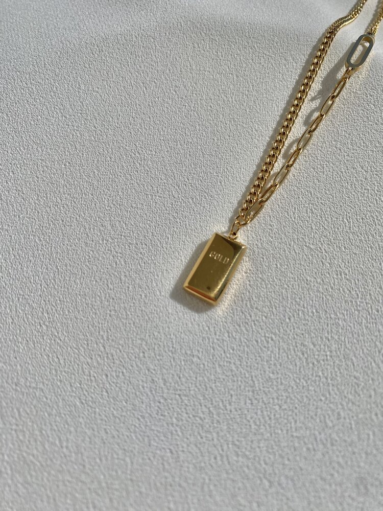 Külçe Gold Çelik Kolye