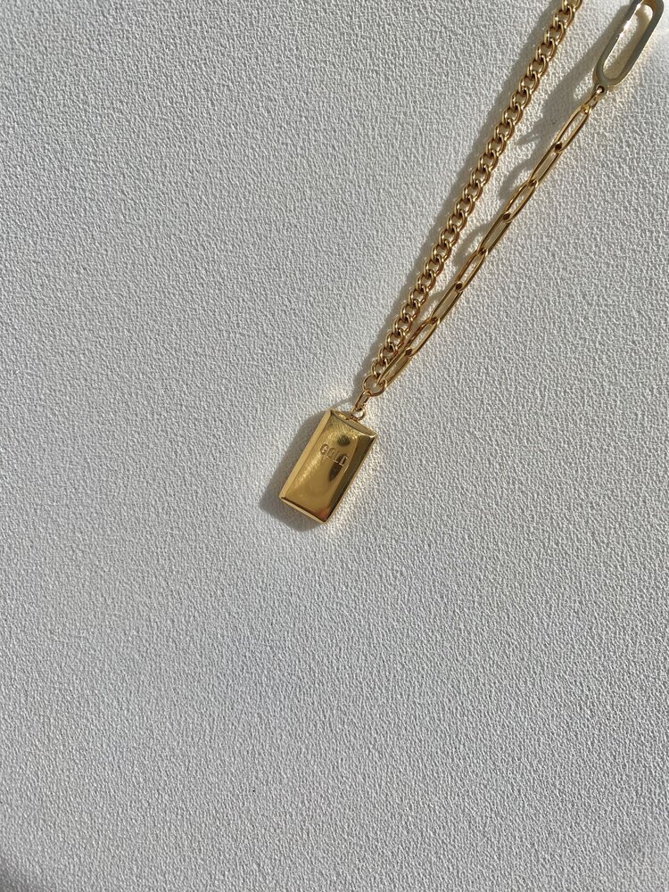 Külçe Gold Çelik Kolye