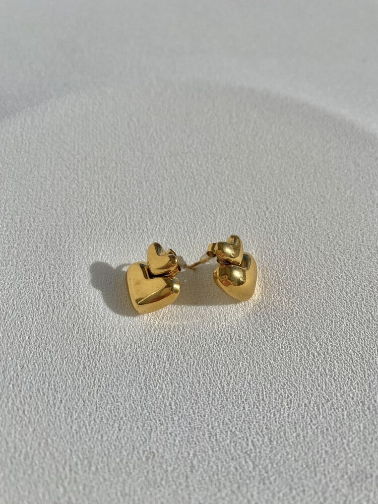 Kalp Gold Çelik Küpe