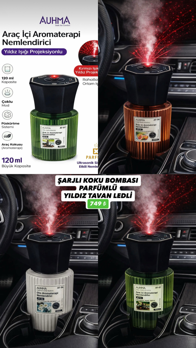 ŞARJLI KOKU BOMBASI YILDIZ TAVANLI PARFÜMLÜ