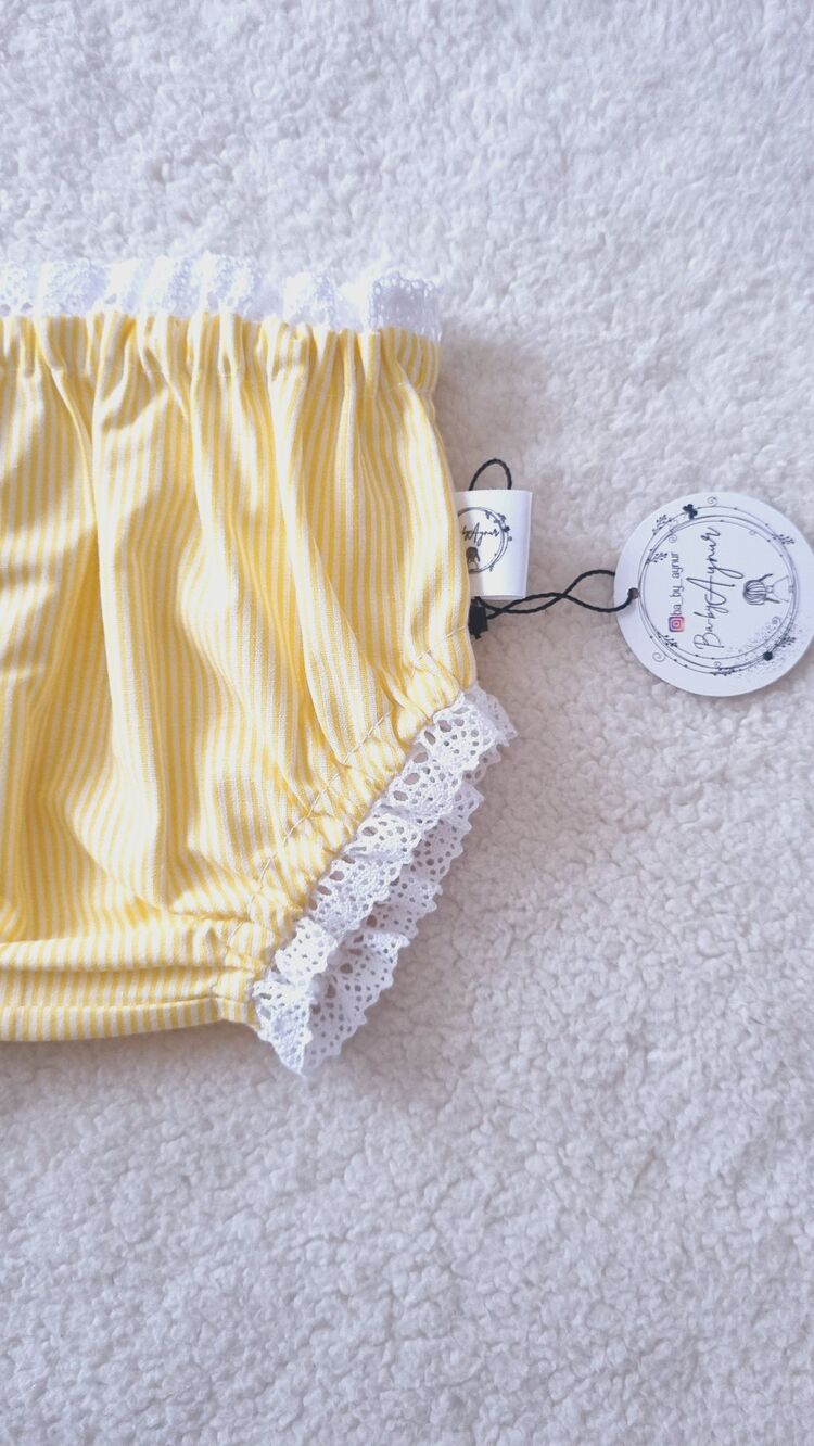 Sarı gingham bloomer
