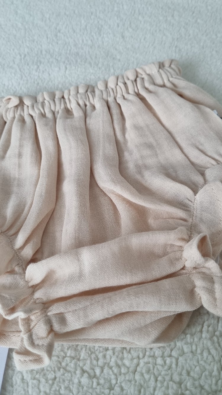 Bej muslin bloomer (yüksek bel)