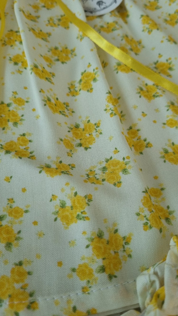 Sarı mini elbise ve bloomer ikili set