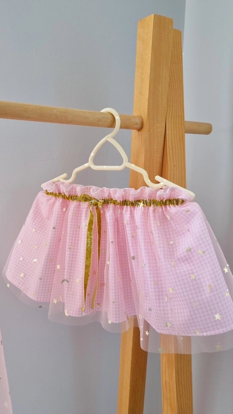 Sakura tül etek ve pelerin(pembe)