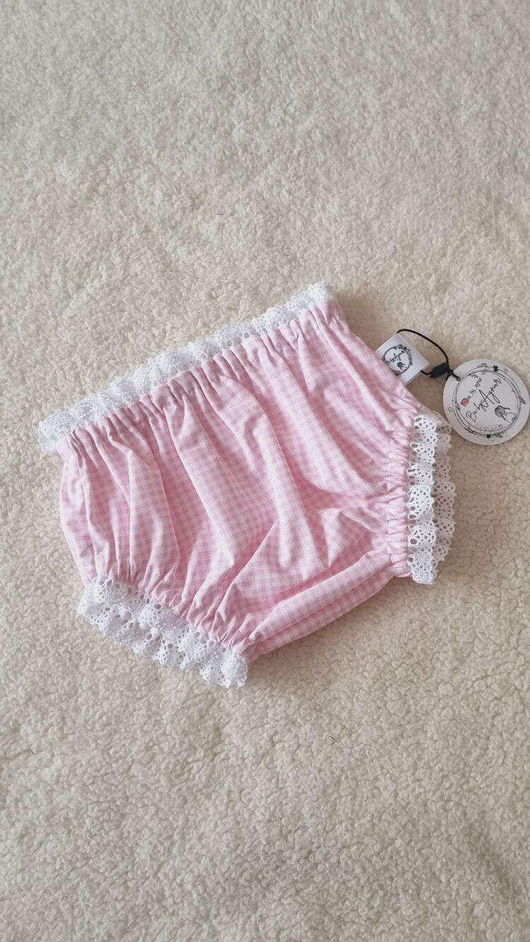 Pembe gingham bloomer
