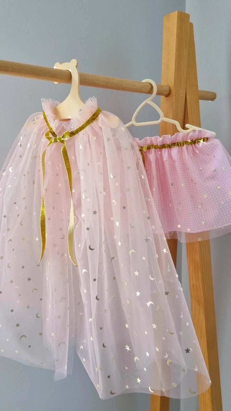 Sakura tül etek ve pelerin(pembe)