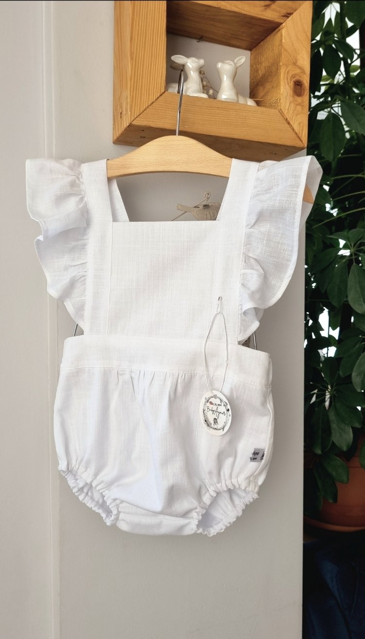 Beyaz Chic keten romper