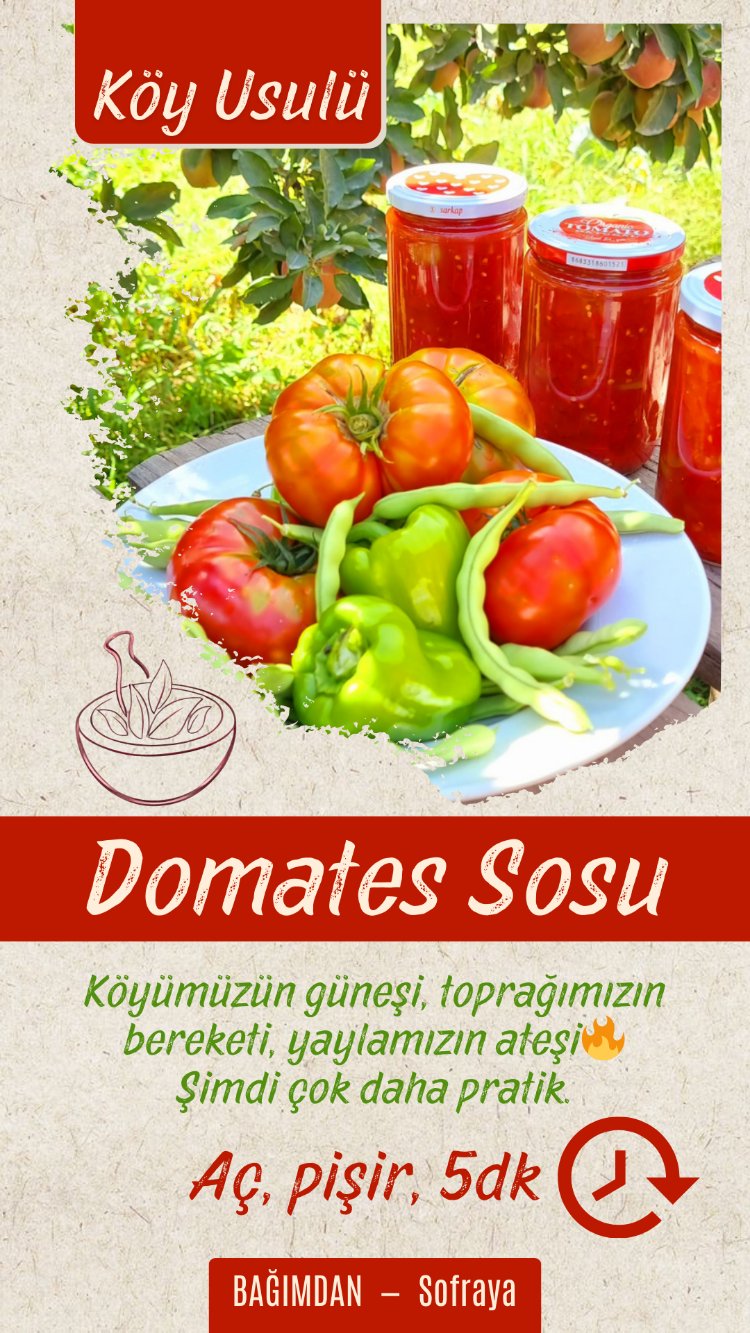 Organik Domates Sosu (Köy Usulü) 800gr
