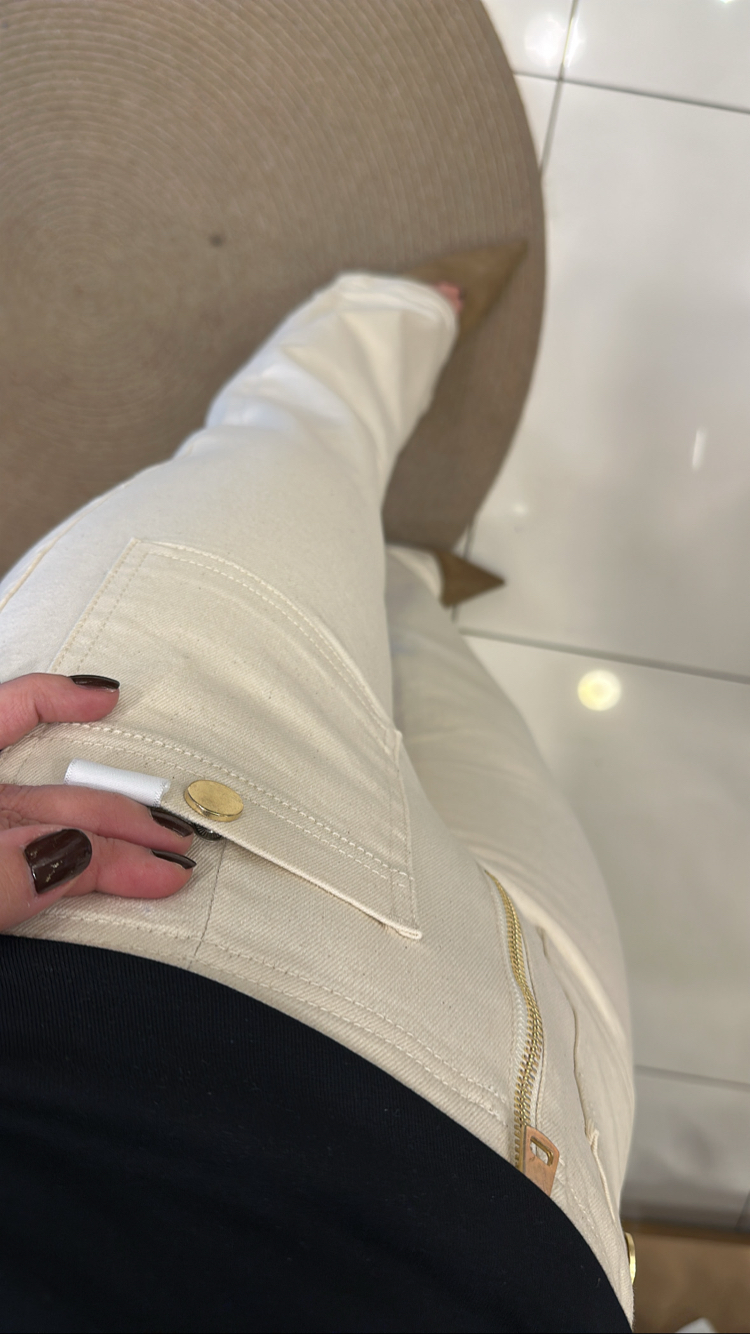 CEP DETAYLI KREM JEAN
