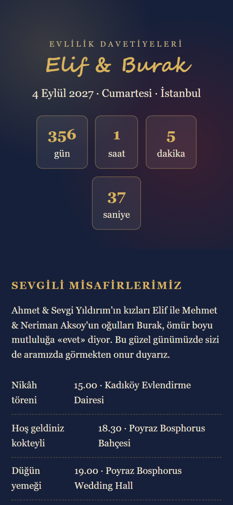 Kına & Nişan Davetiye Paketi 2027