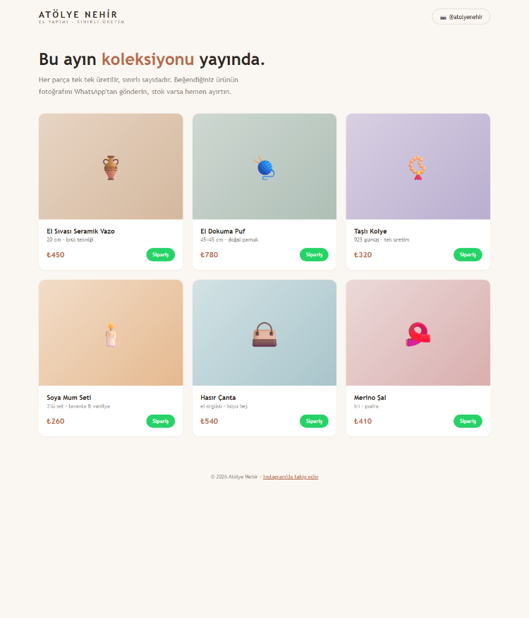 Instagram Satıcısı Mini Katalog Paketi