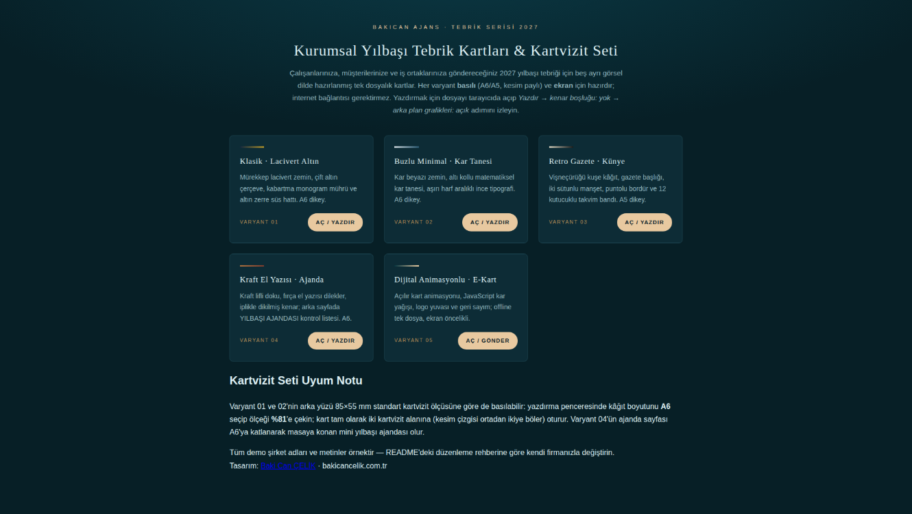 Yılbaşı Kartvizit 2027