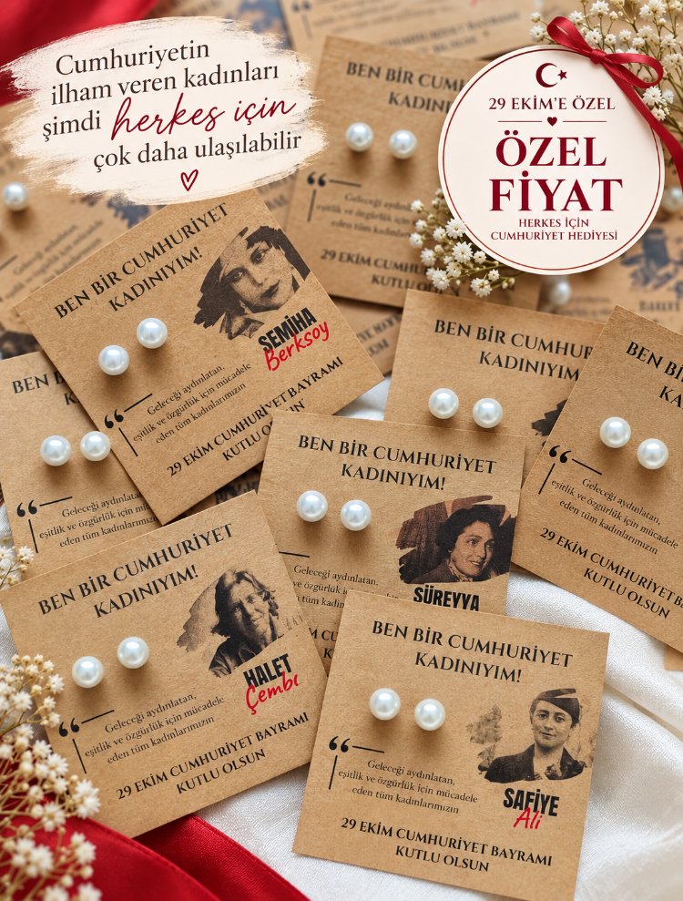 Cumhuriyet Kadınları Koleksiyonu İnci Küpe
