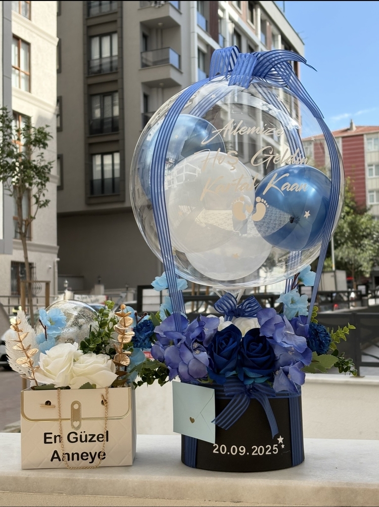 Blue Grace Welcome Set ( Özel hediye balon kutusu)