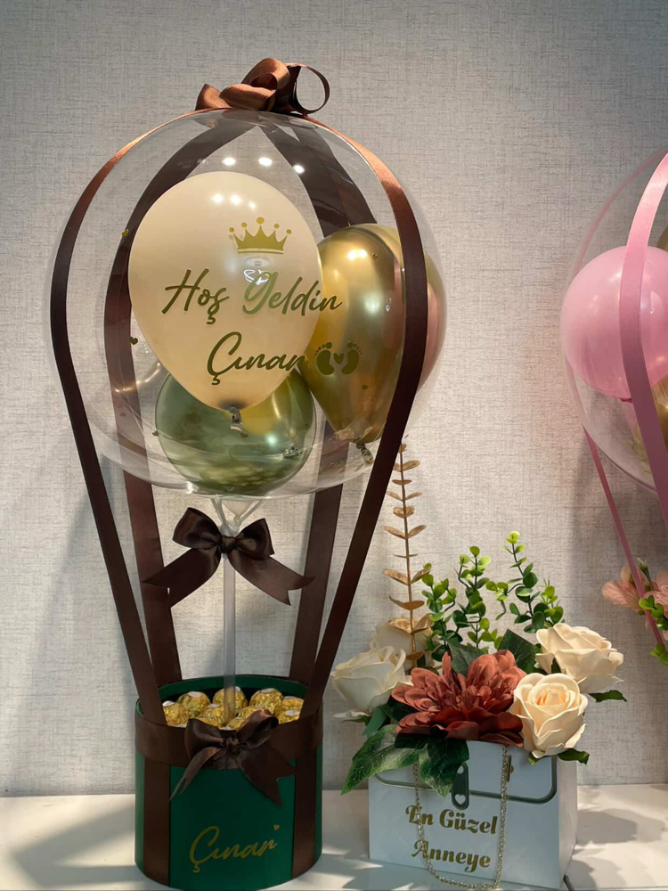 Yeşil, Gold , Acı Kahve çikolatalı Balon seti
