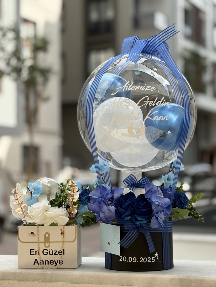 Blue Grace Welcome Set ( Özel hediye balon kutusu)