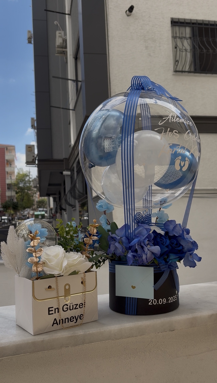 Blue Grace Welcome Set ( Özel hediye balon kutusu)