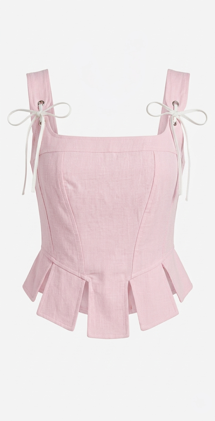 Pembe İp Detay Bluz