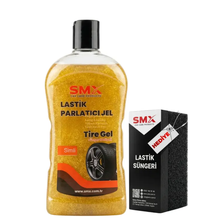 Simli Jel Lastik Parlatıcı 500 Ml + Sünger Hediye