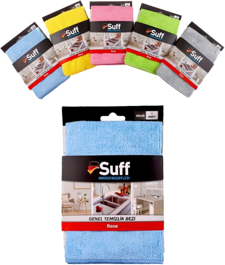 Suff Gül Mikrofiber Bez/Genel Temizlik Bezi 40x40cm