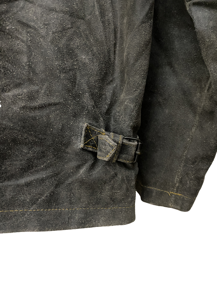 Vintage L-XL Oversize Eskitme Nubuk Deri Mont