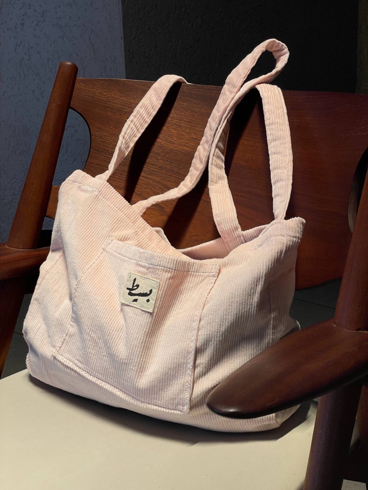 Corduroy shopper bag