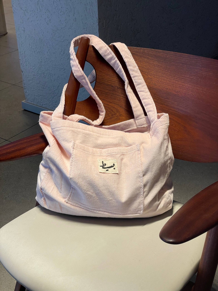 Corduroy shopper bag