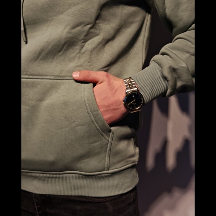 Kapüşonlu Sweatshirt–Haki