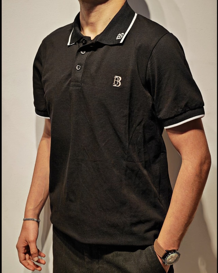 Premium Polo Yaka Tişört-Siyah